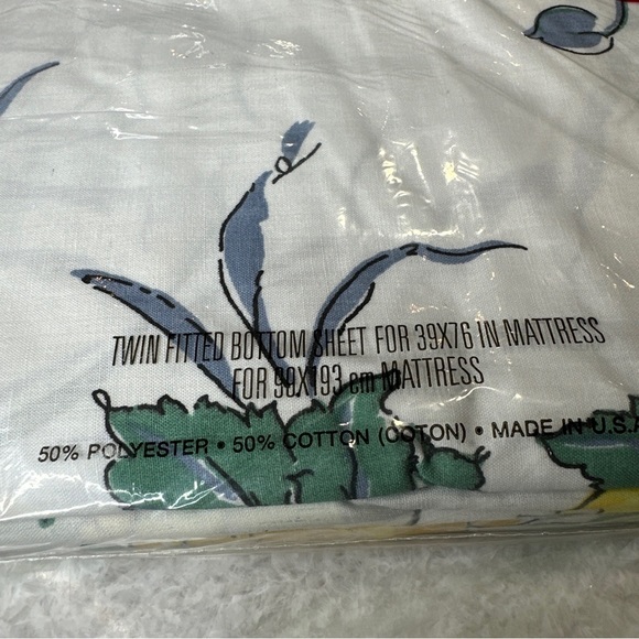 Vintage Monticello cannon flower sheets 1980’s new old stock twin size - Picture 2 of 13